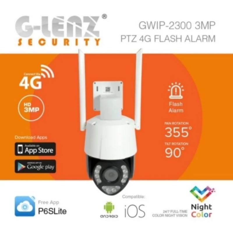 GLENZ CCTV SIM CARD 4G PTZ CAMERA 3MP - GWIP 2300