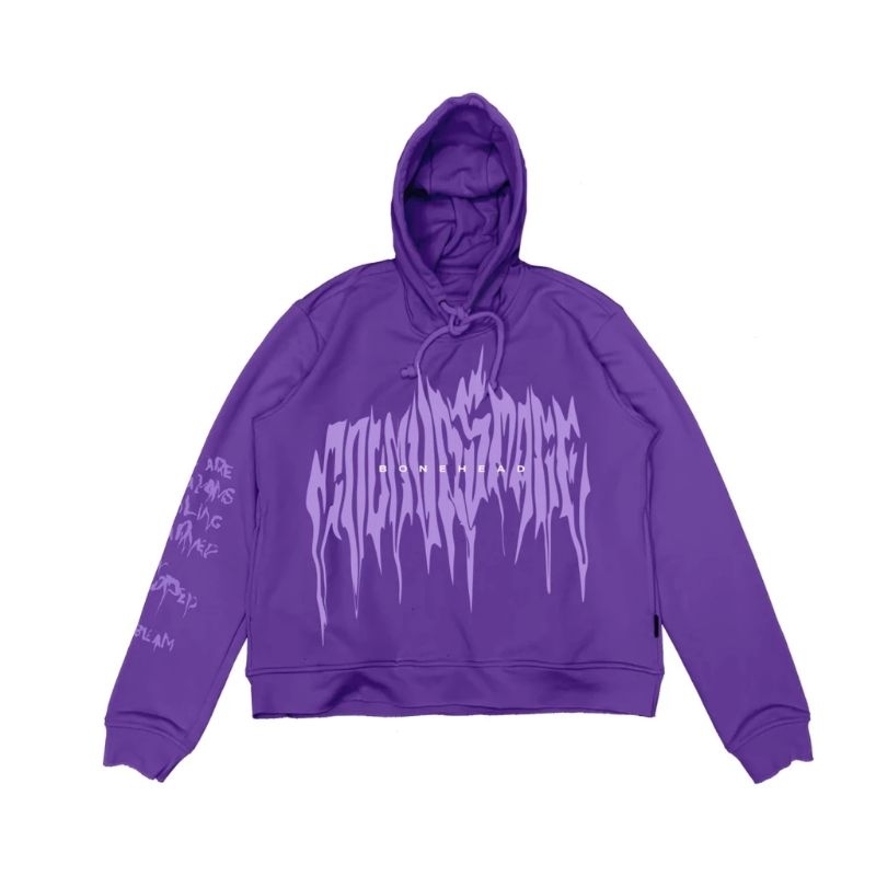 COLOURSPACE CROP HOODIE (L) ~ HUNTER BONE