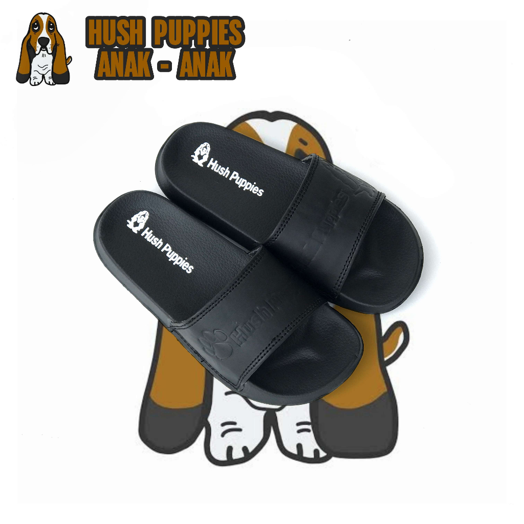Sendal Anak Usia 4 tahun Hush Puppies Varsity Full Black