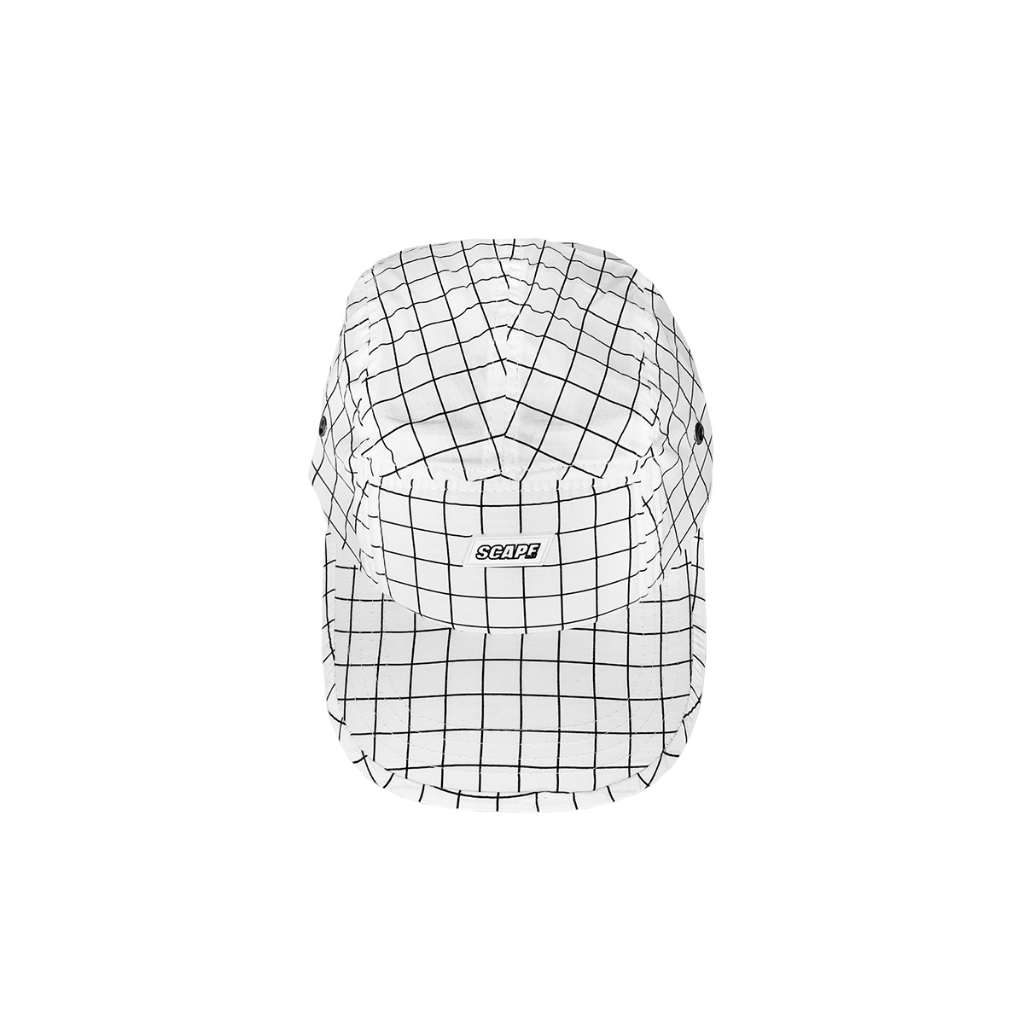 Original Scape Gear Cubic Minimalist Modern Polos White Putih Cotton Topi Five 5 Panel Cap Pria Dewa