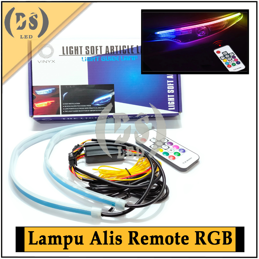 Sepasang Lampu Led Alis Remote RGB / Lampu Led Alis Romet RGB Motor/Mobil 2pcs Sein Running