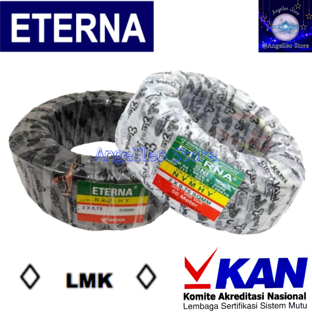 Kabel Listrik~Kabel Serabut~2 X 0,75~ETERNA~NYMHY 2 X 0,75