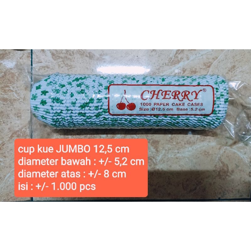 (isi 1000) JUMBO BOLU KUKUS cherry paper cup cake case / cup kue bolu kukus jumbo tulip