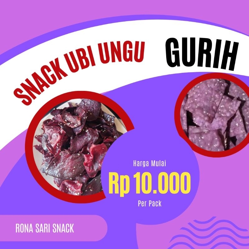 

(Kripik Ubi Ungu dan Pangsit Ubi Ungu) 250 gram