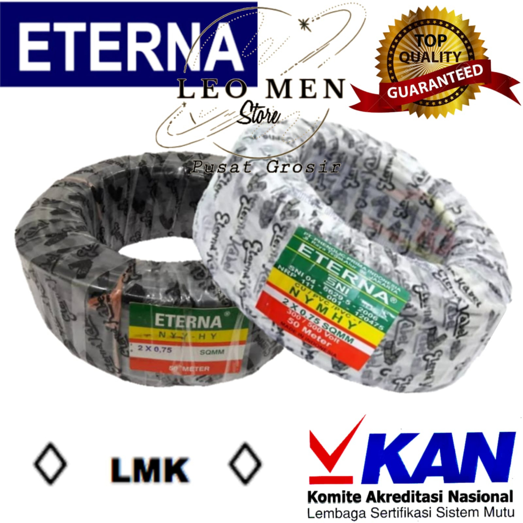 Kabel ETERNA 2X0,75~Kabel Listrik NYMHY 2X0,75~Kabel Serabut 2X0,75~PERROLL