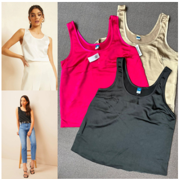 [PROMO] ODN SCOOP SLEEVESS SATIN TOP UPTO BIG SIZE