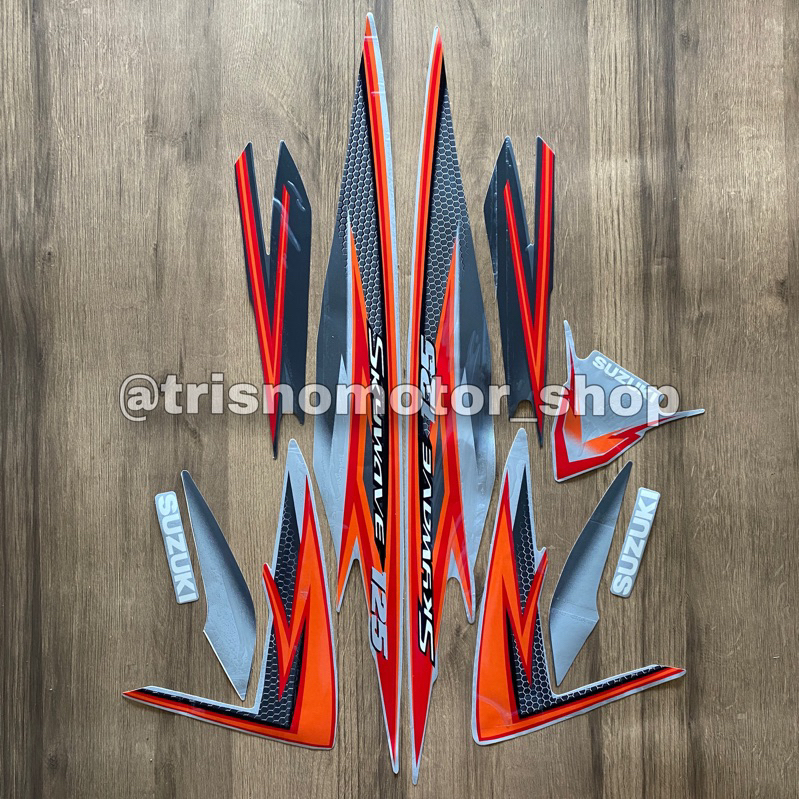 striping stripping Suzuki skywave sky wave 2008 2009 silver sticker stiker polet lis body terlaris
