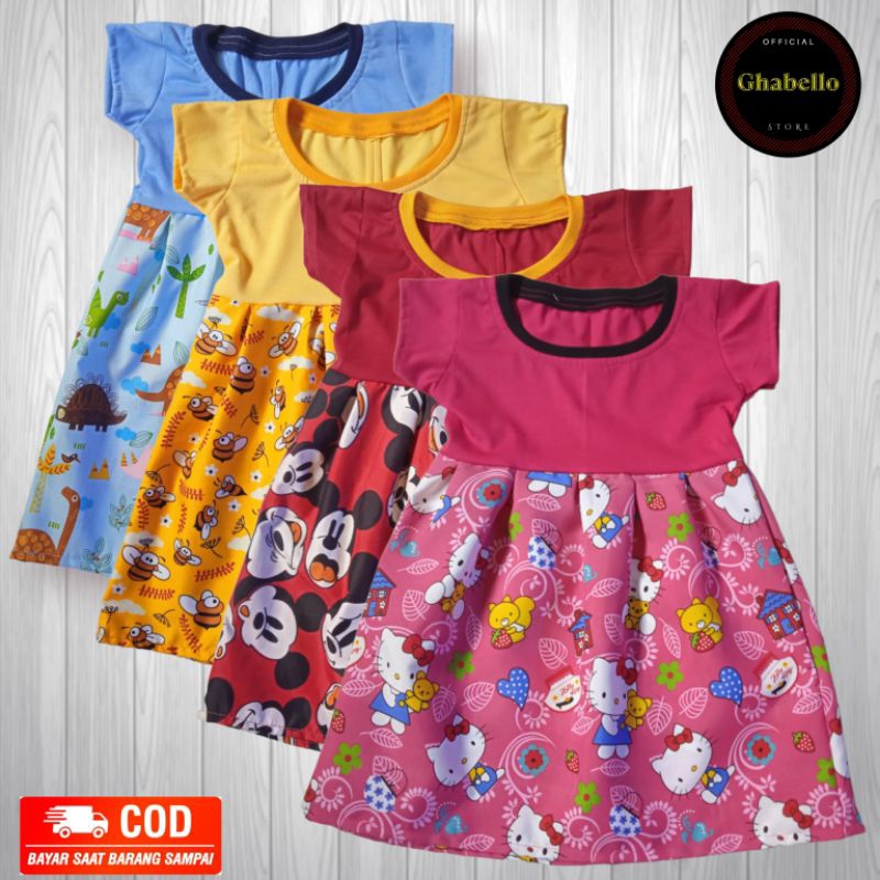 Baju Anak | Dress Anak Perempuan / Baju Anak Harian Usia 2 - 3 Tahun Termurah