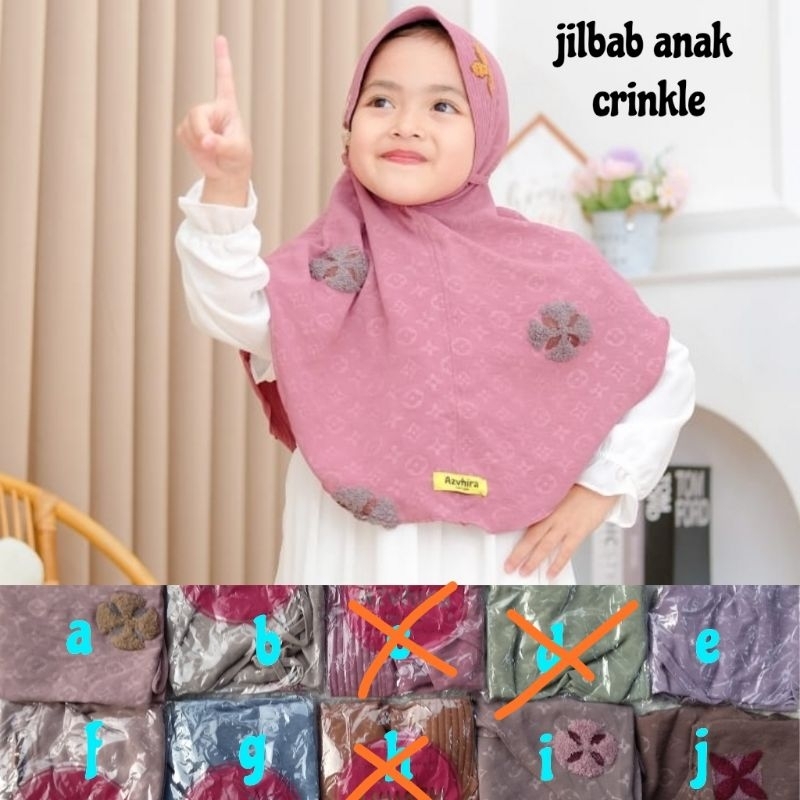 jilbab anak crinkle by Azvhira