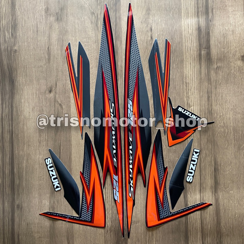 striping stripping Suzuki skywave sky wave 2008 2009 hitam sticker stiker polet lis body terlaris