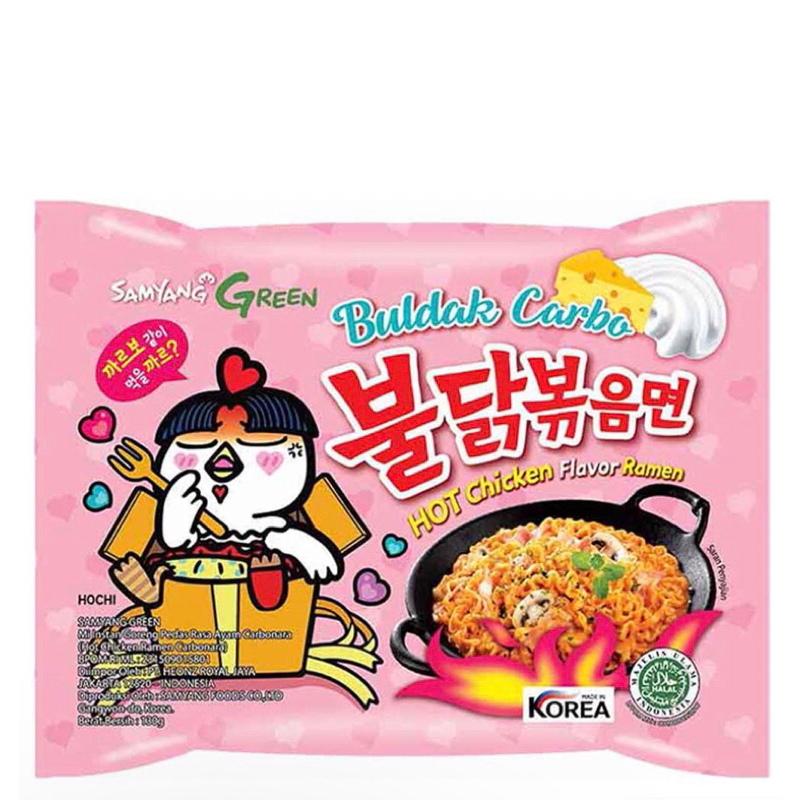 

Samyang Green 130g Hot chicken Ramen Buldak carbo Jjajang Mala extra hot