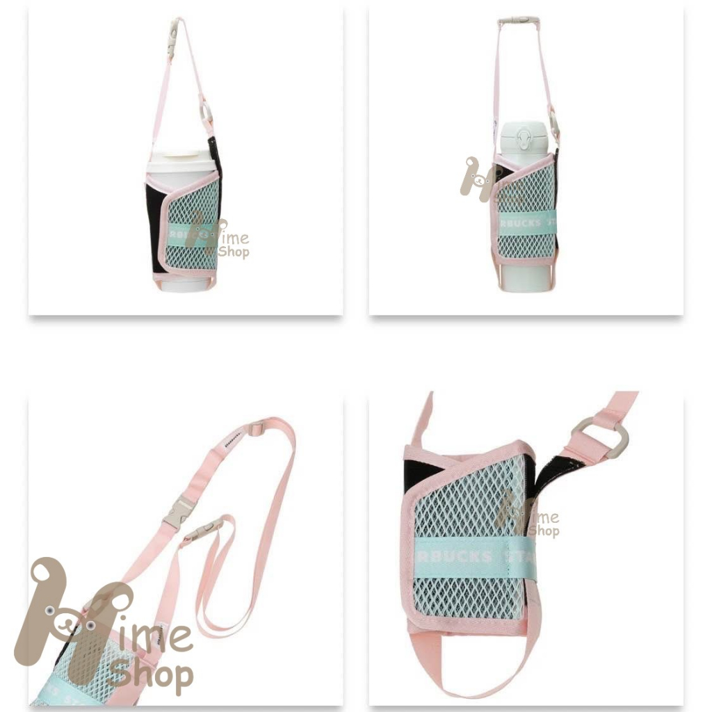 Starbucks One Mile TOGO Holder Pink Emerald Long Strap Attached Original Jepang Japan Kantong Tumble