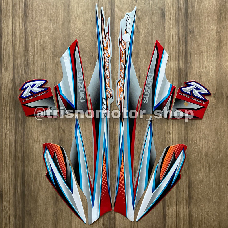 striping stripping Suzuki smash 110 r 2005 2006 silver merah sticker stiker polet body lis SMASH ter