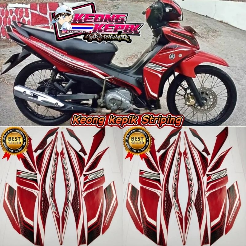 (BISA COD) STRIPING STIKER LIS BODY MOTOR YAMAHA JUPITER Z1 2014 STANDAR ORI MERAH