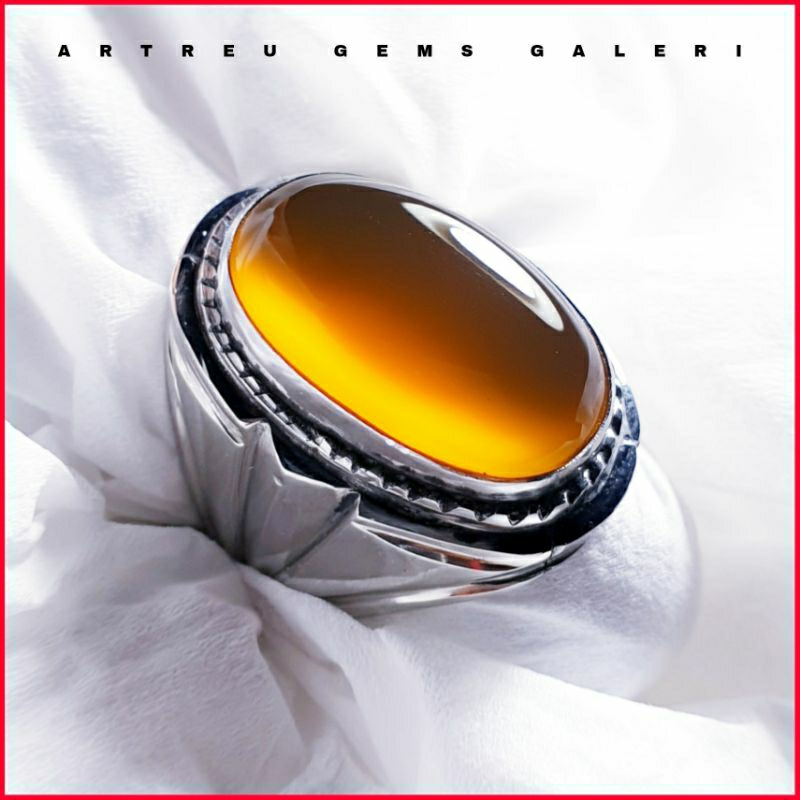 Batu Anggur Way Kanan ( Orange ) | COD Bisa | Cincin Batu Akik Ring 5 - 10