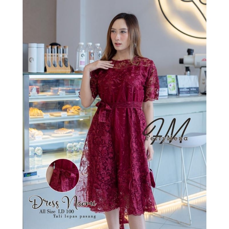 SPESIAL UNTUK HARI NATAL / BAJU HARI NATAL / DRESS NAOMI / GAUN KASUAL / DRESS TERBARU GARACIA READY