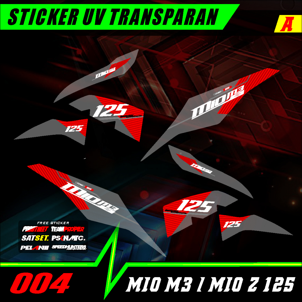 Stiker Transparan Mio M3 125 | Stiker Striping Variasi Mio M3 | Mio Z Transparan PST004