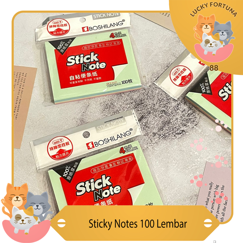 

Sticky Notes 100 Lembar Boshilang Ukuran 10 x7.5 Cm