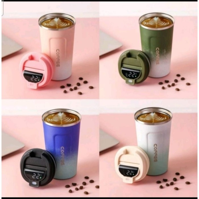TERMOS KOPI GRADASI LED 500 ML / TERMOS CANTIK LED WARNA GRADASI