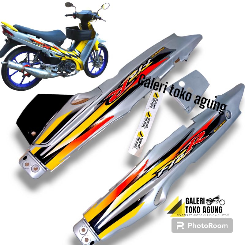 Cover Body Belakang fizr f1zr set striping kuning silver set box aki bodi belakang kanan kiri FIZ R 