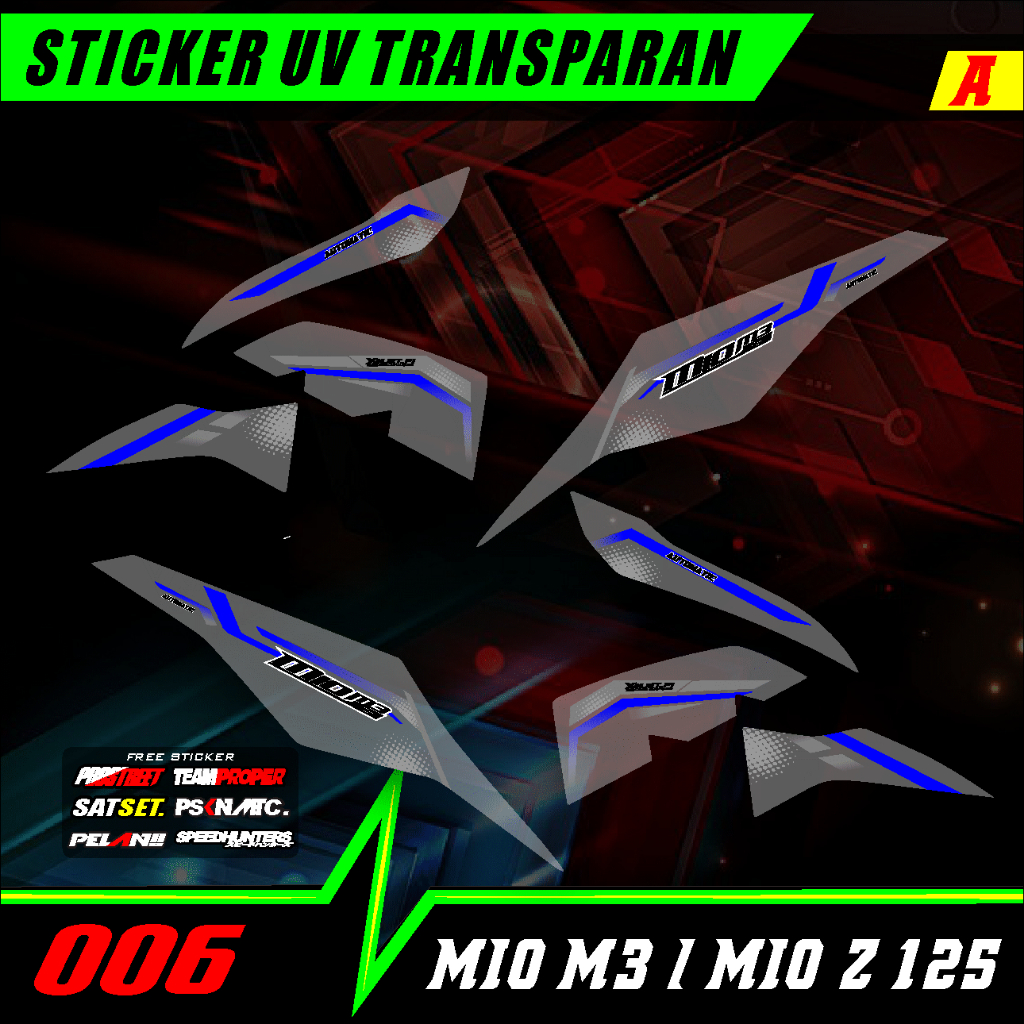(MURAH) Stiker Transparan Mio M3 125 | Stiker Striping Variasi Mio M3 | Mio Z Transparan 006