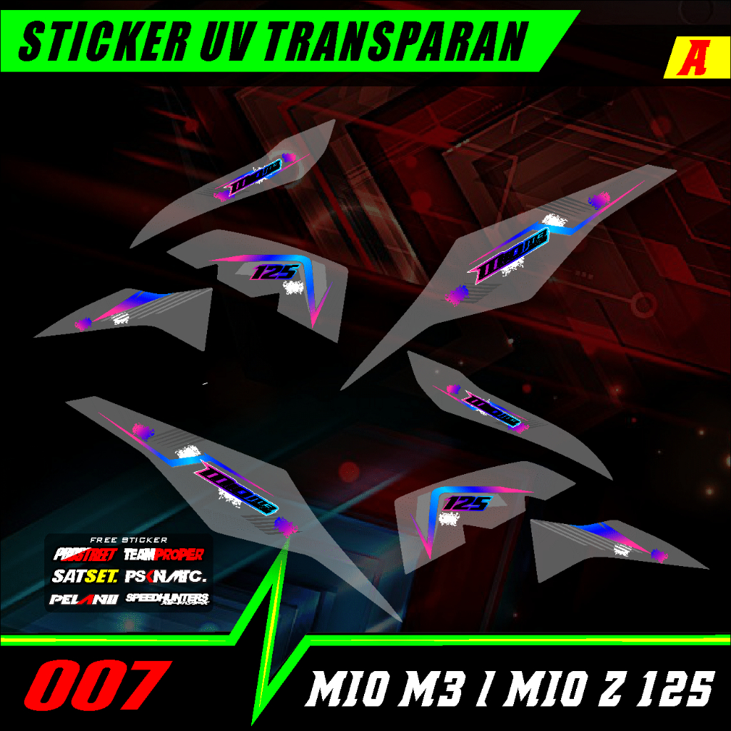 Stiker Transparan Mio M3 125 | Stiker Striping Variasi Mio M3 | Mio Z Transparan 007