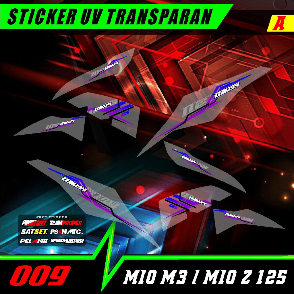 Stiker Transparan Mio M3 125 | Stiker Striping Variasi Mio M3 | Mio Z Transparan 009