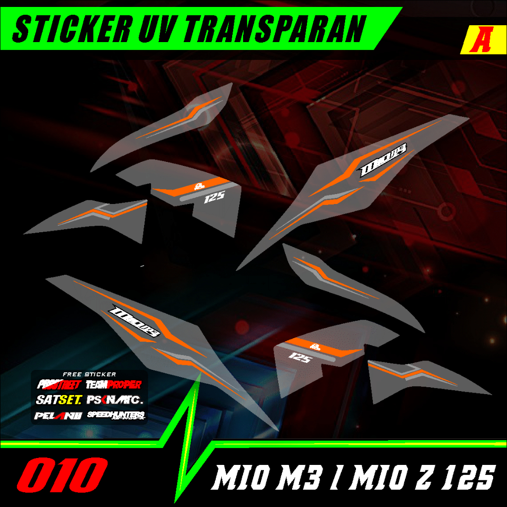 Stiker Transparan Mio M3 125 | Stiker Striping Variasi Mio M3 | Mio Z Transparan 010