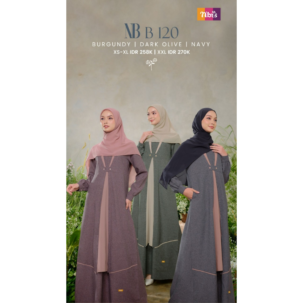 [ SALE ] GAMIS NIBRAS NBRS NB B120 BURGUNDY DARK OLIVE NAVY  XS - XXL / OOTD KEREN KEKINIAN DRESS DE
