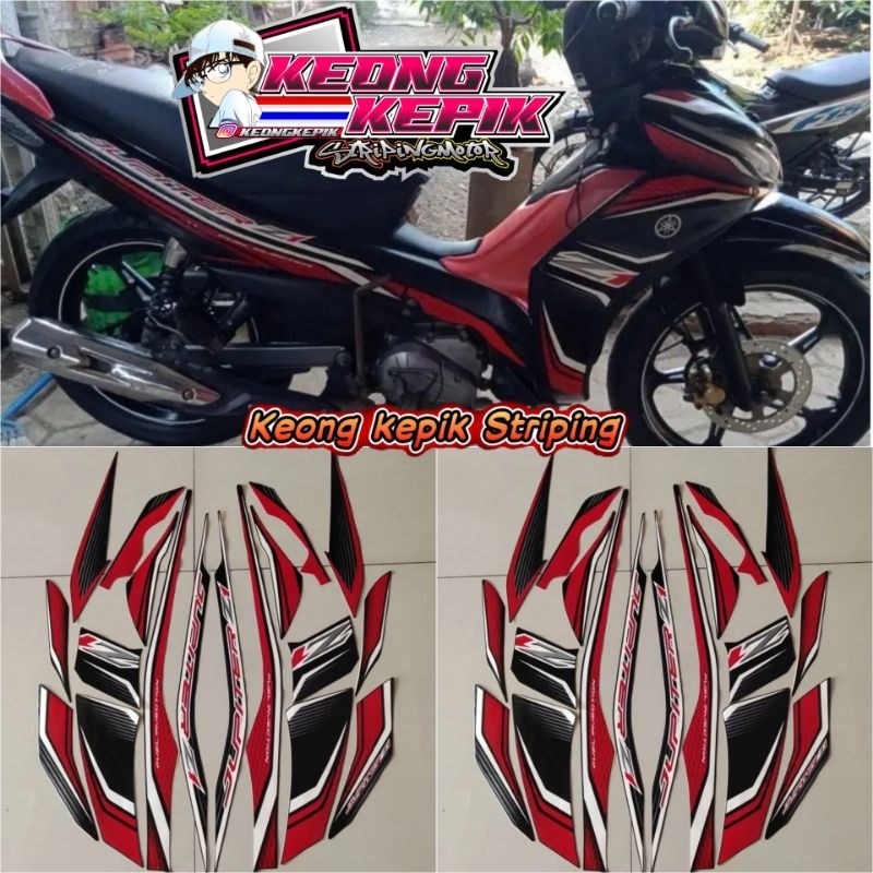 (BISA COD) STRIPING STIKER LIS BODY MOTOR YAMAHA JUPITER Z1 2014 STANDAR ORI HITAM MERAH