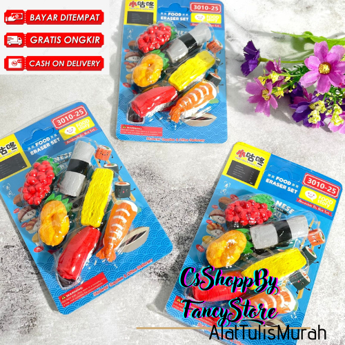 

Penghapus Makanan Sushi Japan 1 Set isi 6pcs Lucu Hapusan Kekinian Bisa Cod