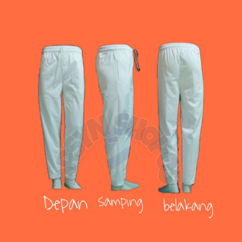 Celana trening olahraga putih polos bahan diadora pria wanita terlaris