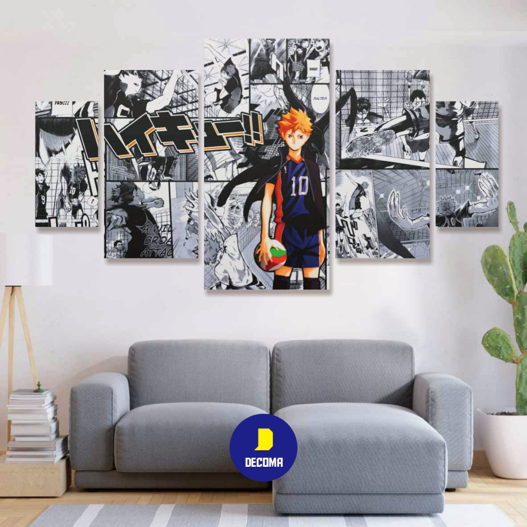 Decoma - Hiasan dinding anime Haikyuu pajangan dinding anime 1 set isi 5 pcs