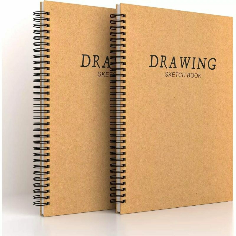 

SKETCHBOOK A4 CRAFT COVER / BUKU GAMBAR SKETSA BESAR / SKETCHBOOK POLOS RING SPIRAL