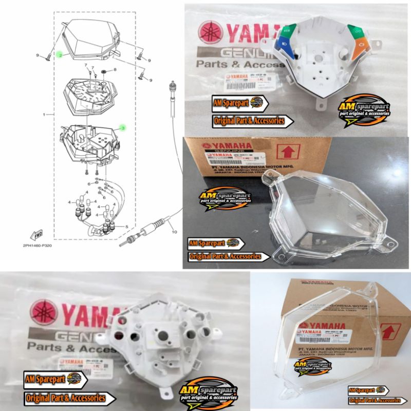 Case Meter & Lens Speedometer, Putihan Rangka Speedometer Dan Mika Kaca Speedometer Mio M3 Mio Z 125
