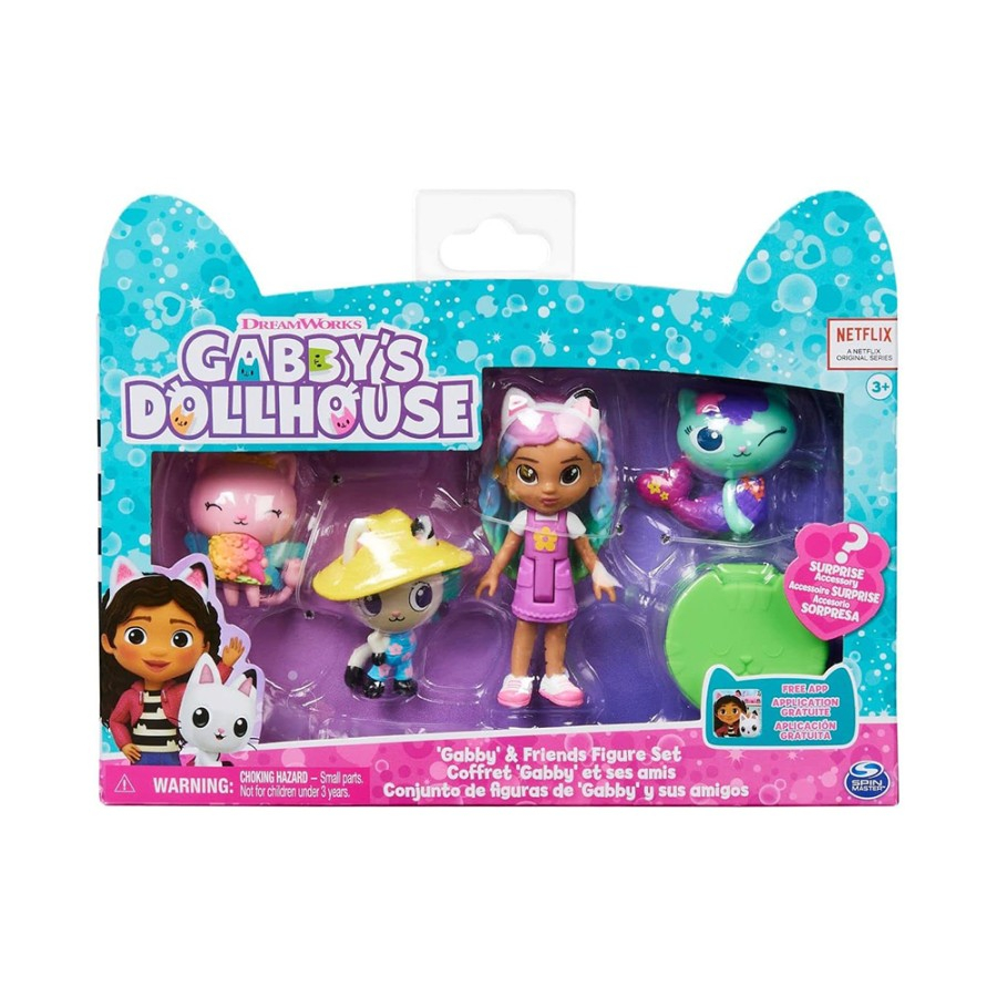 Gabby's Dollhouse Gabby and Friends Figure Set with Rainbow Gabby Doll