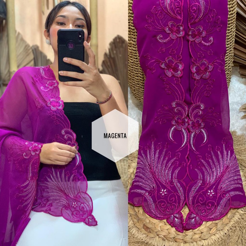 kain kebaya bordir murah terlaris tarbaru bahan kebaya encim kain navy hitam magenta baby pink kain 