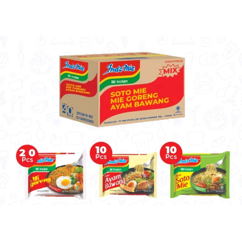 

Indomie Mie Instan 1 Karton Mix - Mie Goreng , Soto dan Ayam bawang