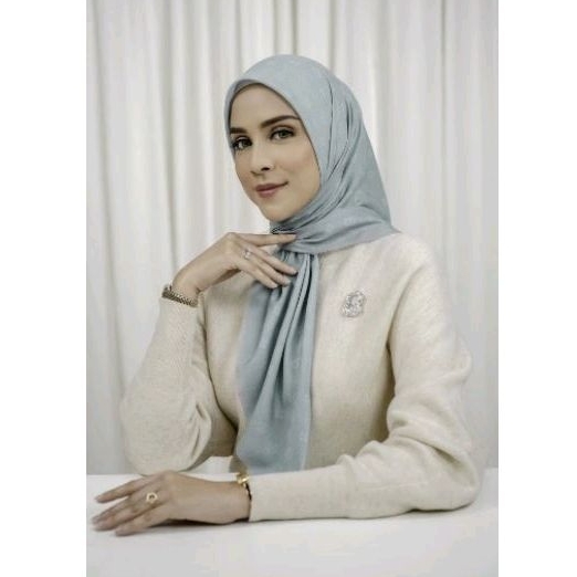 Monogram  Aqua Buttonscarves voal New