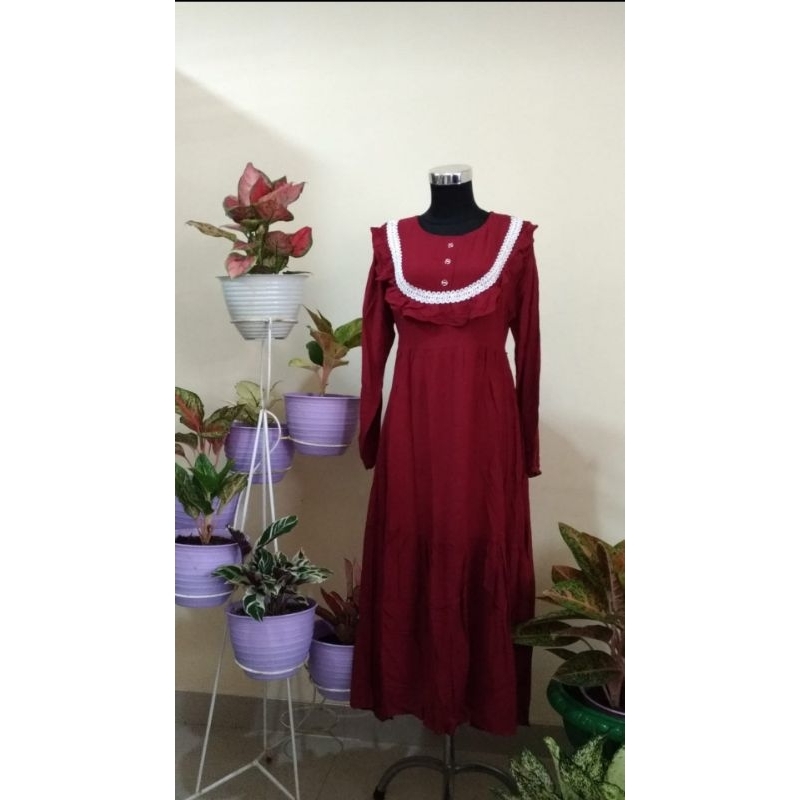 Rok Midi bahan crinkle