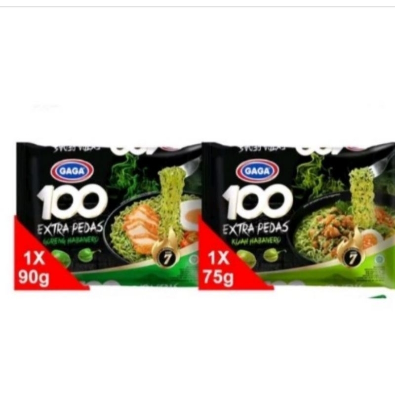 

Mie Gaga 100 isi 3pcs Extra pedas Kuah Habanero/extra pedas goreng