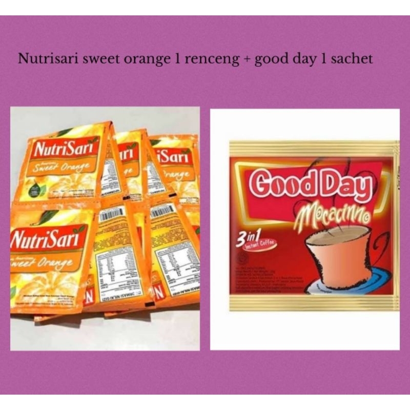 

NutriSari Sweet Orange 1 renceng + good day 1 sashet