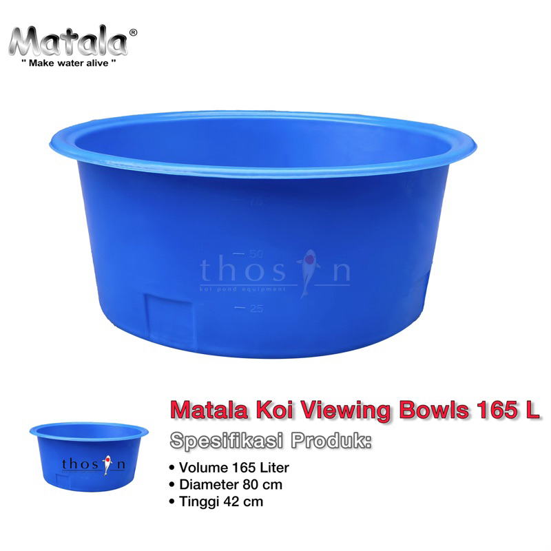 Fish Tub Original Matala Koi Viewing Bowls D80 Kapasitas 165 Liter Bak Ikan Bulat Terbaik Andalan De