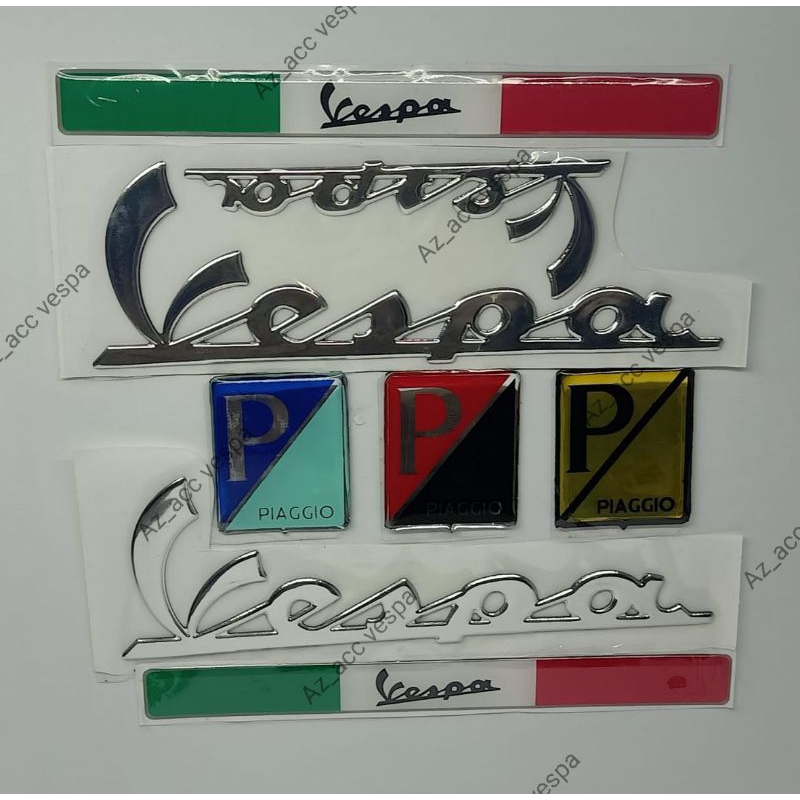 Emblem tulisan vespa buat motor listrik zuzu green teck uwinfly T3 T3S T3 pro excotic  goda venus gd