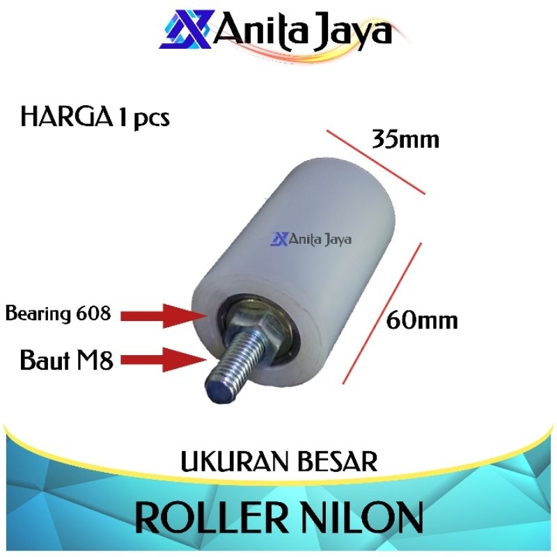 roller nilon roda penuntun pintu gerbang ukuran BESAR