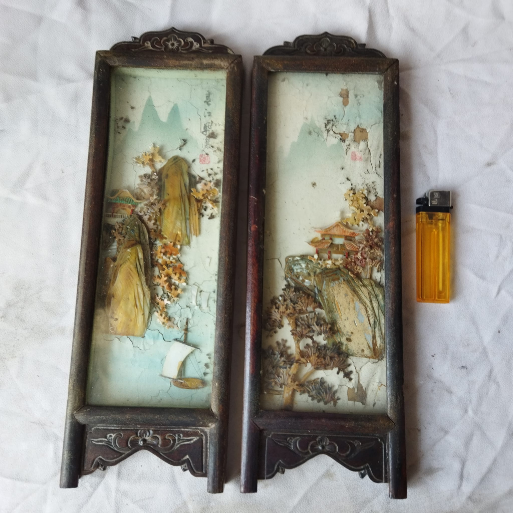 Pajangan Vintage 2 Frame Oriental ex Sketsel Mini