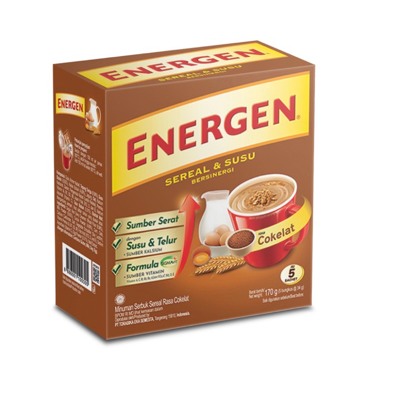 

Energen Sereal & Susu Cokelat 5 x 30 Gram