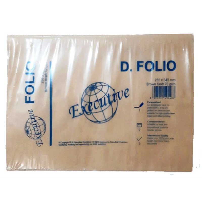 

Amplop coklat F4 Executive isi 100 lbr
