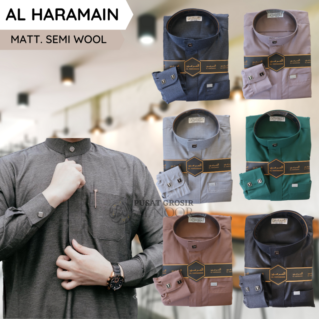 Jubah Saudi | Gamis Pria | Al Haramain Semi Woll Manset - Pusat Grosir Al Noor