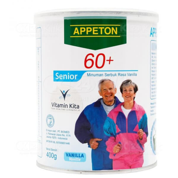 

Appeton 60+ 60 plus 400gr Susu Makanan Pengganti Untuk Lansia Orang Tua Rasa Vanilla 2 Kaleng